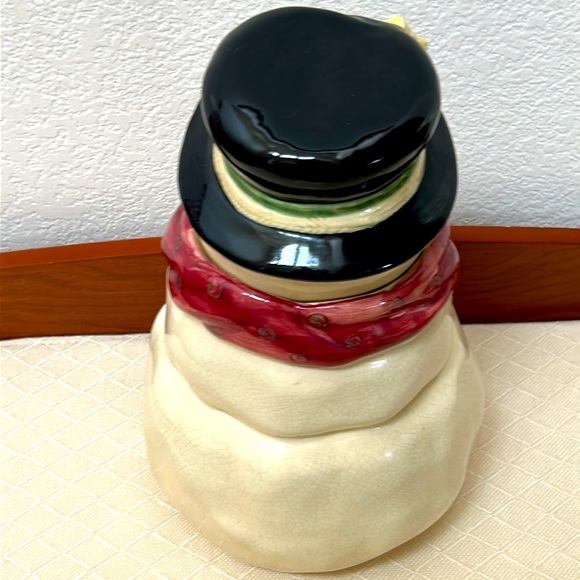 Vintage Cookie Jar Snowman Cookie Jar Bella Casa By Ganz - Picture 4 of 7